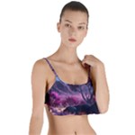 Landscape Landscape Painting Purple Purple Trees Layered Top Bikini Top 