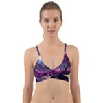 Landscape Landscape Painting Purple Purple Trees Wrap Around Bikini Top