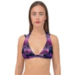 Landscape Landscape Painting Purple Purple Trees Double Strap Halter Bikini Top