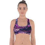 Landscape Landscape Painting Purple Purple Trees Cross Back Hipster Bikini Top 