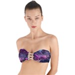 Landscape Landscape Painting Purple Purple Trees Twist Bandeau Bikini Top