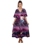 Landscape Landscape Painting Purple Purple Trees Kimono Sleeve Boho Dress