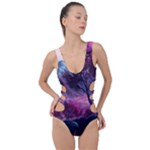 Landscape Landscape Painting Purple Purple Trees Side Cut Out Swimsuit