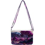 Landscape Landscape Painting Purple Purple Trees Double Gusset Crossbody Bag