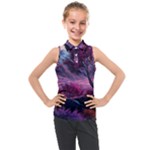 Landscape Landscape Painting Purple Purple Trees Kids  Sleeveless Polo Tee