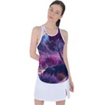 Landscape Landscape Painting Purple Purple Trees Racer Back Mesh Tank Top