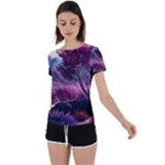 Landscape Landscape Painting Purple Purple Trees Back Circle Cutout Sports Tee