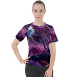 Landscape Landscape Painting Purple Purple Trees Women s Sport Raglan Tee