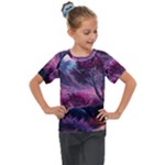 Landscape Landscape Painting Purple Purple Trees Kids  Mesh Piece Tee