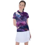 Landscape Landscape Painting Purple Purple Trees Women s Polo Tee