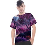 Landscape Landscape Painting Purple Purple Trees Men s Sport Top