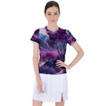 Landscape Landscape Painting Purple Purple Trees Women s Sports Top