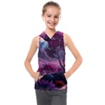 Landscape Landscape Painting Purple Purple Trees Kids  Sleeveless Hoodie