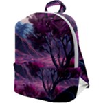 Landscape Landscape Painting Purple Purple Trees Zip Up Backpack