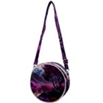 Landscape Landscape Painting Purple Purple Trees Crossbody Circle Bag