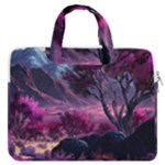 Landscape Landscape Painting Purple Purple Trees MacBook Pro 13  Double Pocket Laptop Bag