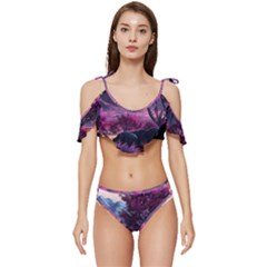 Ruffle Edge Tie Up Bikini Set	 
