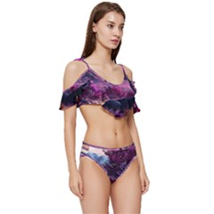 Ruffle Edge Tie Up Bikini Set	 