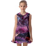 Landscape Landscape Painting Purple Purple Trees Kids  Pilgrim Collar Ruffle Hem Dress