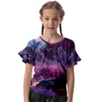 Landscape Landscape Painting Purple Purple Trees Kids  Cut Out Flutter Sleeves