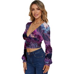 Long Sleeve Deep-V Velour Top 