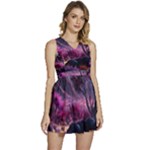 Landscape Landscape Painting Purple Purple Trees Sleeveless High Waist Mini Dress