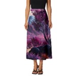 Landscape Landscape Painting Purple Purple Trees Classic Midi Chiffon Skirt