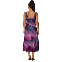 Square Neckline Tiered Midi Dress 