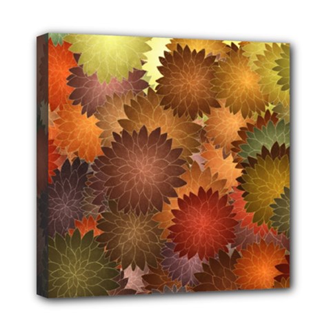 Flower Flora Decoration Pattern Drawing Floral Mini Canvas 8  x 8  (Stretched) from ArtsNow.com