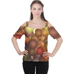 Flower Flora Decoration Pattern Drawing Floral Cutout Shoulder Tee