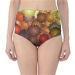 Flower Flora Decoration Pattern Drawing Floral Classic High-Waist Bikini Bottoms