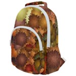 Flower Flora Decoration Pattern Drawing Floral Rounded Multi Pocket Backpack