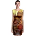 Flower Flora Decoration Pattern Drawing Floral Classic Sleeveless Midi Dress