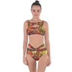 Flower Flora Decoration Pattern Drawing Floral Bandaged Up Bikini Set 