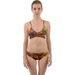 Flower Flora Decoration Pattern Drawing Floral Wrap Around Bikini Set