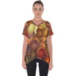 Flower Flora Decoration Pattern Drawing Floral Cut Out Side Drop Tee