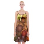 Flower Flora Decoration Pattern Drawing Floral Spaghetti Strap Velvet Dress