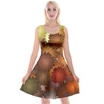 Flower Flora Decoration Pattern Drawing Floral Reversible Velvet Sleeveless Dress