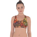 Flower Flora Decoration Pattern Drawing Floral Cross String Back Sports Bra