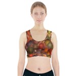 Flower Flora Decoration Pattern Drawing Floral Sports Bra With Pocket