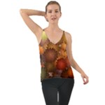 Flower Flora Decoration Pattern Drawing Floral Chiffon Cami