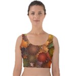 Flower Flora Decoration Pattern Drawing Floral Velvet Crop Top