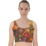 Flower Flora Decoration Pattern Drawing Floral Velvet Racer Back Crop Top