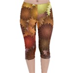 Flower Flora Decoration Pattern Drawing Floral Velvet Capri Leggings 