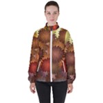 Flower Flora Decoration Pattern Drawing Floral Women s High Neck Windbreaker