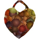 Flower Flora Decoration Pattern Drawing Floral Giant Heart Shaped Tote