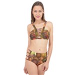 Flower Flora Decoration Pattern Drawing Floral Cage Up Bikini Set