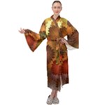 Flower Flora Decoration Pattern Drawing Floral Maxi Velour Kimono