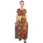 Flower Flora Decoration Pattern Drawing Floral Kids  Short Sleeve Maxi Dress