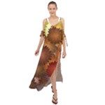 Flower Flora Decoration Pattern Drawing Floral Maxi Chiffon Cover Up Dress